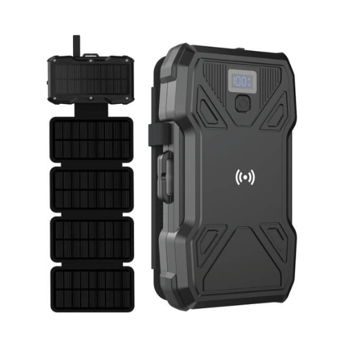 Green Lion Solar 5-Panel Power Bank 20000mAh – 8W Solar, 15W Wireless, PD20W, QC22.5W, IP54, LCD