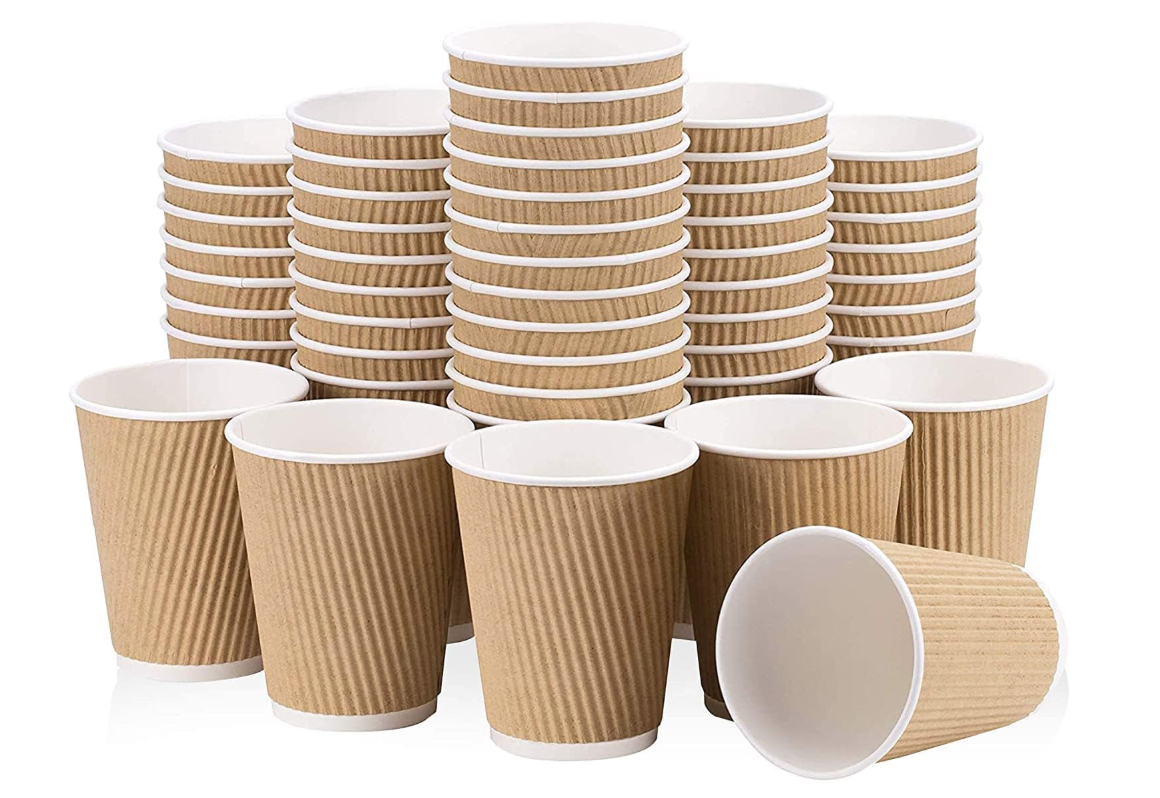 Green Ard Eco Friendly Disposable Drinkware Brown Ripple Wall Hot and Cold Paper Coffee Cup (without lid), 500 piecesSustainable LivingIntroducing our Green Ard Eco Friendly Disposable Drinkware Brown Ripple Wall Hot and Cold Paper Coffee Cup, available i