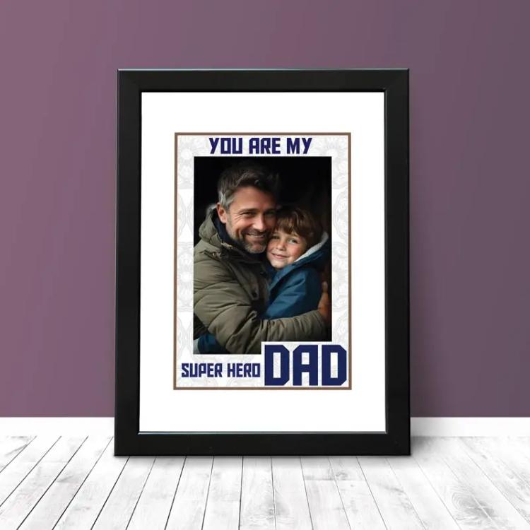 Super Hero Dad Personalised Photo FrameChocolate & ConfectioneryPersonalised Photo Frame, Synthetic Fiber Frame, Front - Acrylic Transparent Sheet for Safer Use, Back - MDF Sheet, Frame Dimension - 21x30cm.
