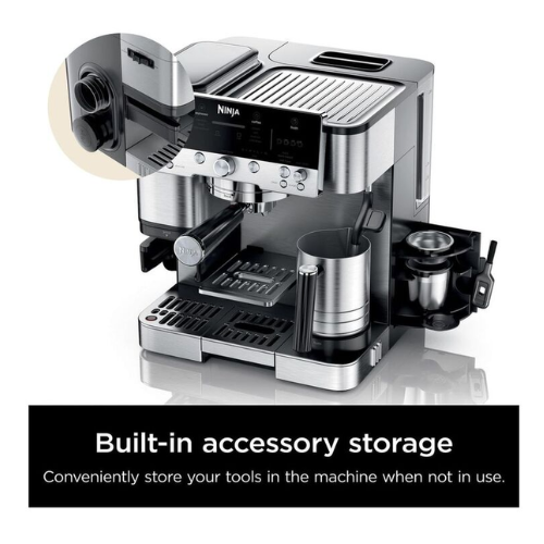 Ninja Luxe Café Premier built-in grinder detail