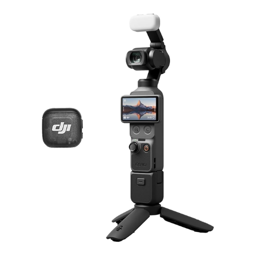 DJI Osmo Pocket 4 Creator Combo – 1-inch CMOS pocket gimbal camera with Mic 3 transmitter and Osmo mini tripod, 4K/240fps, 107GB storage, UAE version
