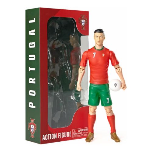 Cristiano Ronaldo 20cm Collectible Figurine – Portugal Kit, Articulated Action Figure with Football