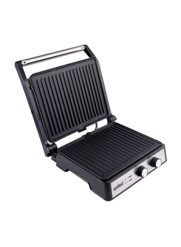 Sanford Grill Toaster Non Stick, 2000W, Sf9928GT BS-D - BlackKitchen AppliancesNon-Stick Coated Grill Plate. Keep Warm Function, Cool Touch Handle. Floating Hinge System. 180º Full Open Design. Grill Plate size : 29 x 24cm. Energy Efficient Design. Power