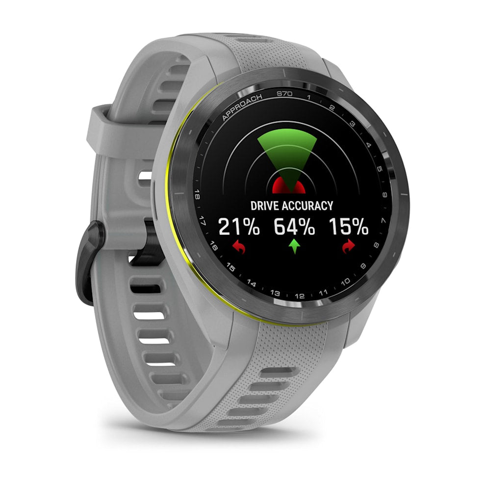 Garmin Approach S70 - 42 mmWearablesMeet Approach S70, the premium GPS golf watch with the tools and insights you’ll need to improve your game both on and off the course. AMOLED DISPLAYSee your game in a whole new light with a superbright and easy-to-read