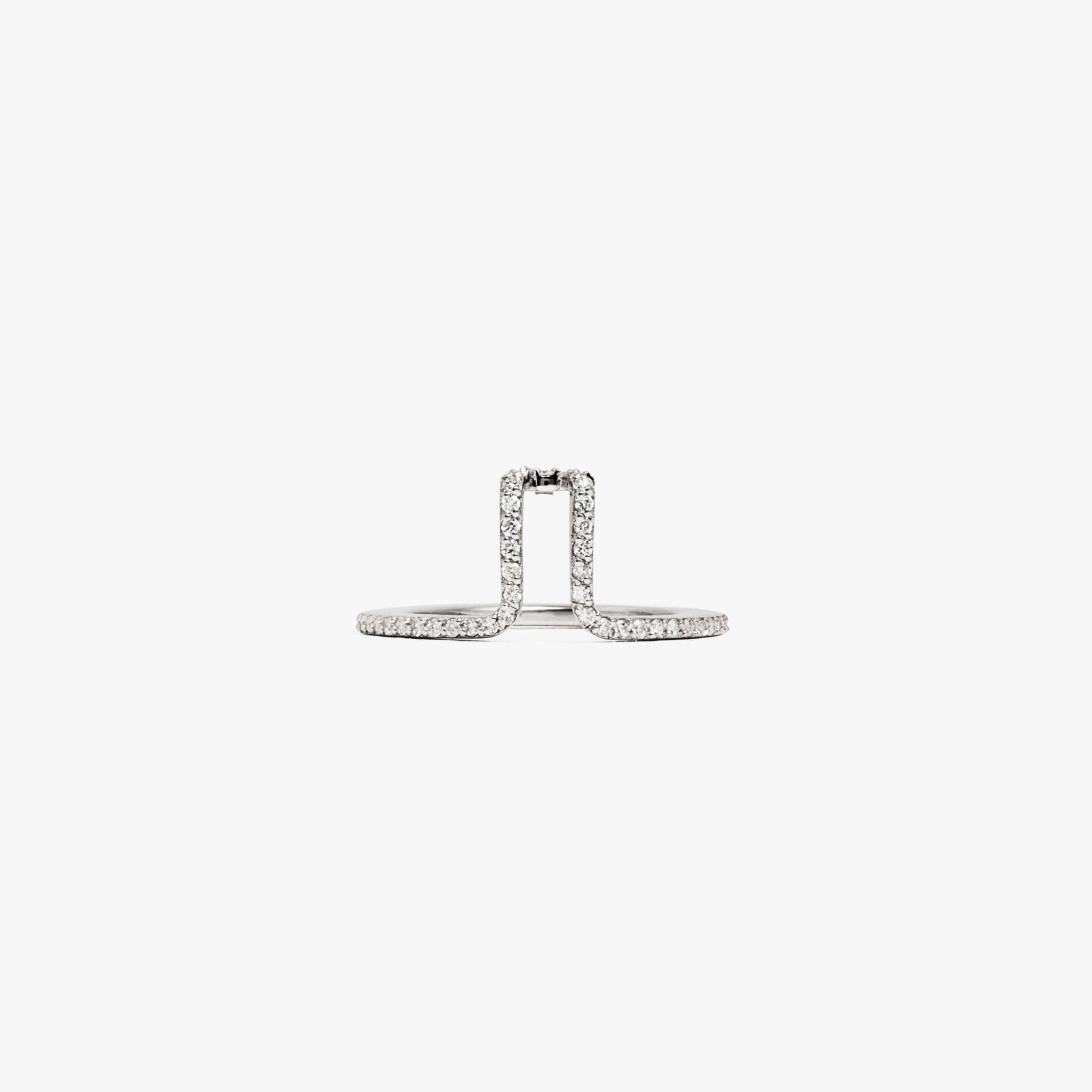 Lil Cover Ring Pave Silver – Sterling Silver Paved Crystal Statement Ring