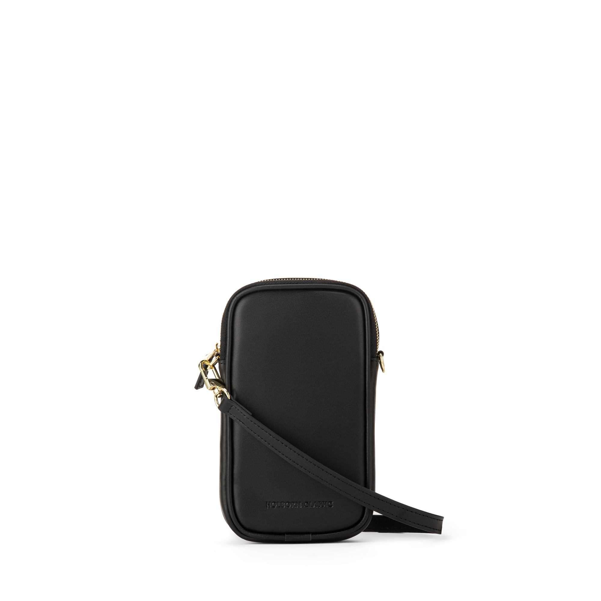 Holborn Classic Luna Leather Phone Pouch Zipped BlackHandbags & WalletsCarry your phone in style with the Luna Leather Phone Pouch. Made with luxurious leather, this pouch is perfect for women who want to keep their phone protected and easily accessible.