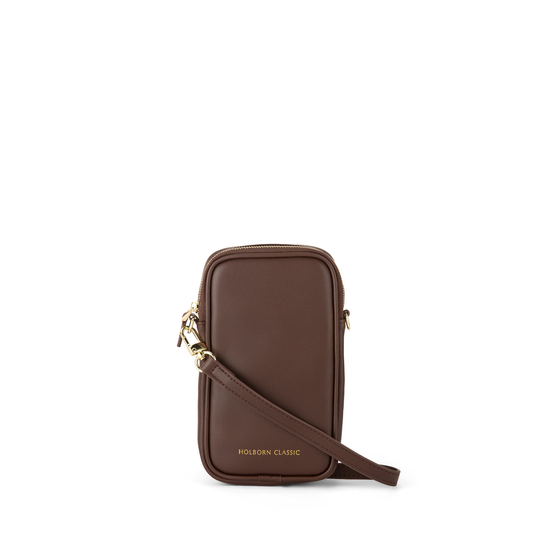 Holborn Classic Luna Leather Phone Pouch Zipped BrownHandbags & WalletsKeep your phone stylish and secure with our Luna Leather Phone Pouch. Made from high quality brown leather, this zipped phone pouch is a must-have for women on the go. Safely store you