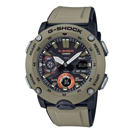 Casio G-Shock GA-2000-5ADR Analog/Digital Watch – Carbon Core Guard, Earth-Tone Beige, Shock Resistant | LetsTango UAEJewelleryThe Casio G-Shock GA-2000-5ADR combines rugged durability with minimalist earth-tone aesthetics. With its Carbon Core Guard stru