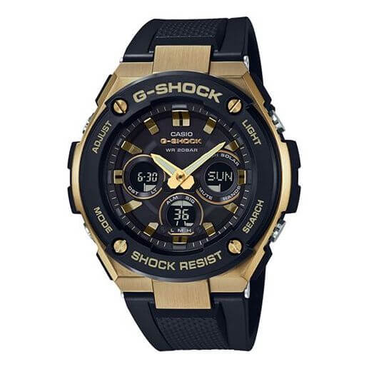 Casio G-Shock GST-S300G-1A9DR Analog/Digital Watch – G-STEEL, Tough Solar, Black & Gold Design | LetsTango UAEJewelleryThe Casio G-Shock GST-S300G-1A9DR from the G-STEEL lineup blends premium aesthetics with legendary G-Shock durability. With its black an