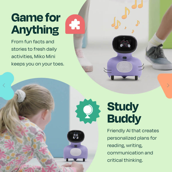 MIKO Mini: AI-Enhanced Intelligent Robot Designed for Children STEM Learning & Education|Interactive Bot Equipped with Coding, a Wide Array of Games | Ideal Gift for Boys & Girls of Ages 5-12Toys & GamesIntroducing MIKO Mini: the AI-enhanced intelligent r