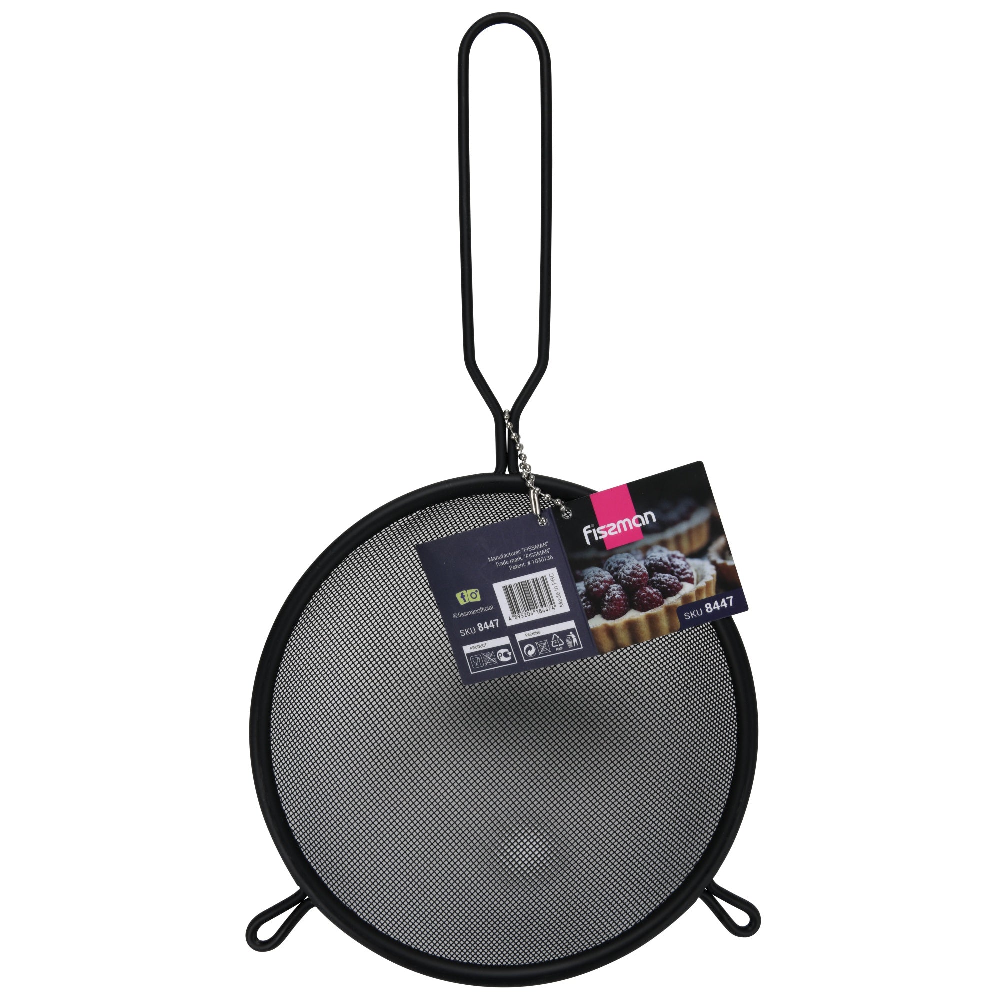 Fissman Fine Mesh Strainer 16cm with Handle Hang HoleKitchen StorageThe sieve with a handle from Fissman is an indispensable assistant in the kitchen. It loosens the flour, fills it with air, due to which the dough becomes airy, and the baked goods are so