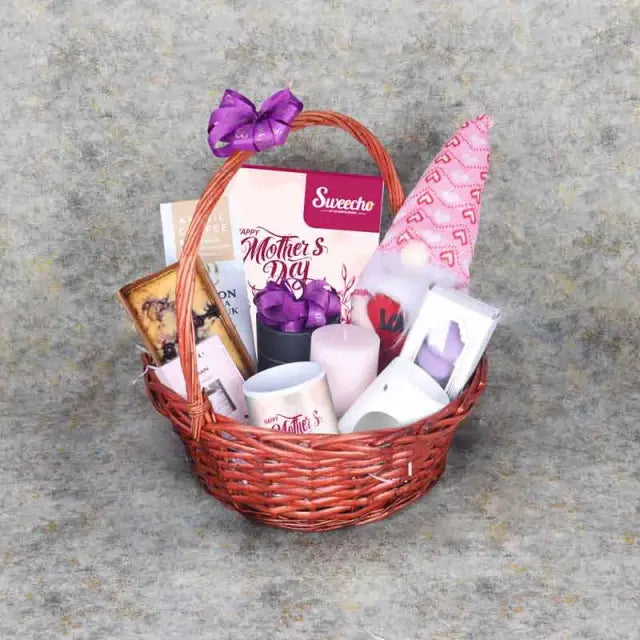 Mothers Day Delight Gift BasketGifts and HampersGift Includes: 1 Purple Forever Rose in Black Box Mothers Day Premium Assorted Chocolates By Sweecho 16 Pcs 1 Cute Soft Toy 30cm Arabic Coffee 100gm Womens Day Coffee Mug 1 Blueberry Loaf Cake Premium Bluebe