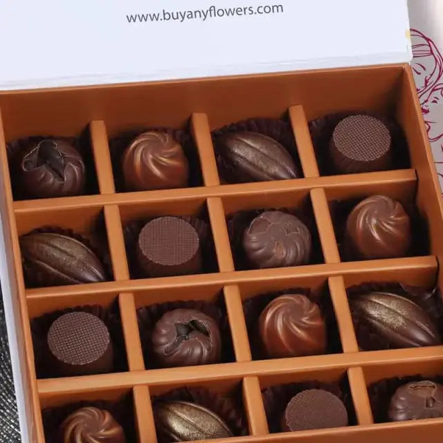 Mothers Day Premium Assorted Chocolates 16 Pcs By SweechoChocolate & ConfectioneryBrand - Sweecho Type - Milk Chocolate Quantity - 16 Pcs Flavors - Pistachio, Coffee, Hazelnut, Salted Caramel, Cinnamon Etc Allergens - Nuts and Milk Arranged in a Beautiful