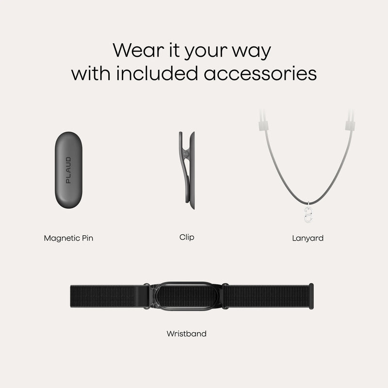 Plaud NotePin S AI Voice Recorder – Tactile Button, Press to Highlight, 4 Wear Styles, 20H, 64GB