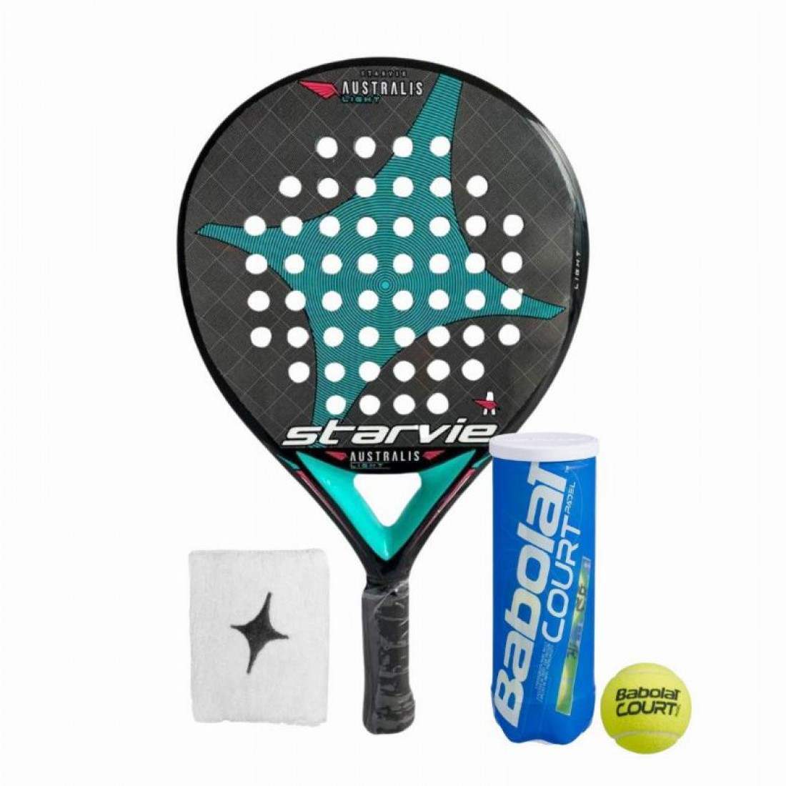 StarVie Australis Light Shovel Pack with Wristband and BallsEquipments🎾 StarVie Australis Light shovel-style paddle: designed for a powerful yet controlled game with lightweight maneuverability 🧠 High-performance materials deliver excellent ball output