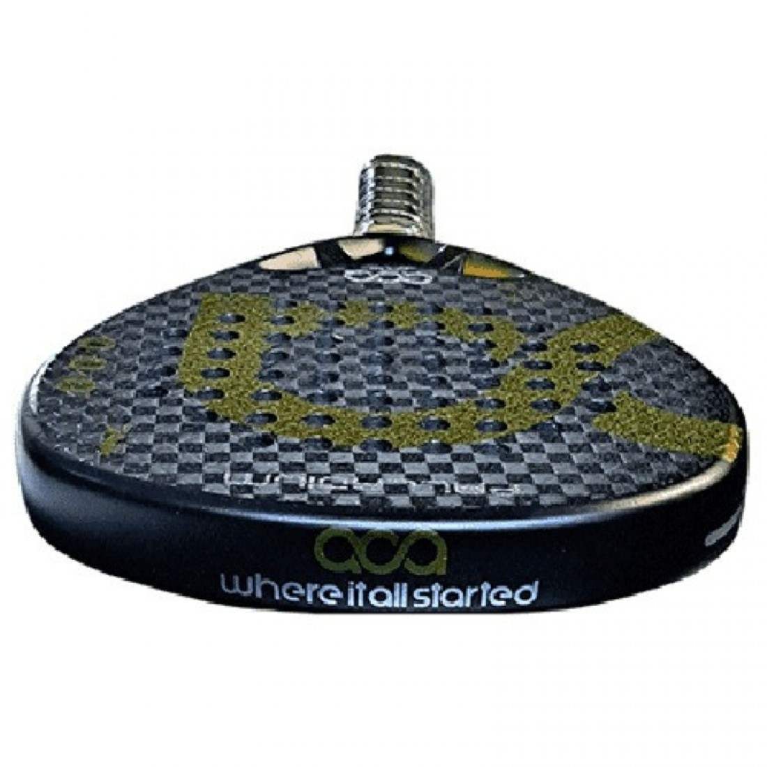 ACA Agustín Torre Palladium Gold Padel RacketEquipmentsThe ACA Agustín Torre Palladium Gold Padel Racket stands out for its exceptional construction and performance. Crafted with a 100% carbon tubular frame and 12K carbon fiber faces, it offers a solid an