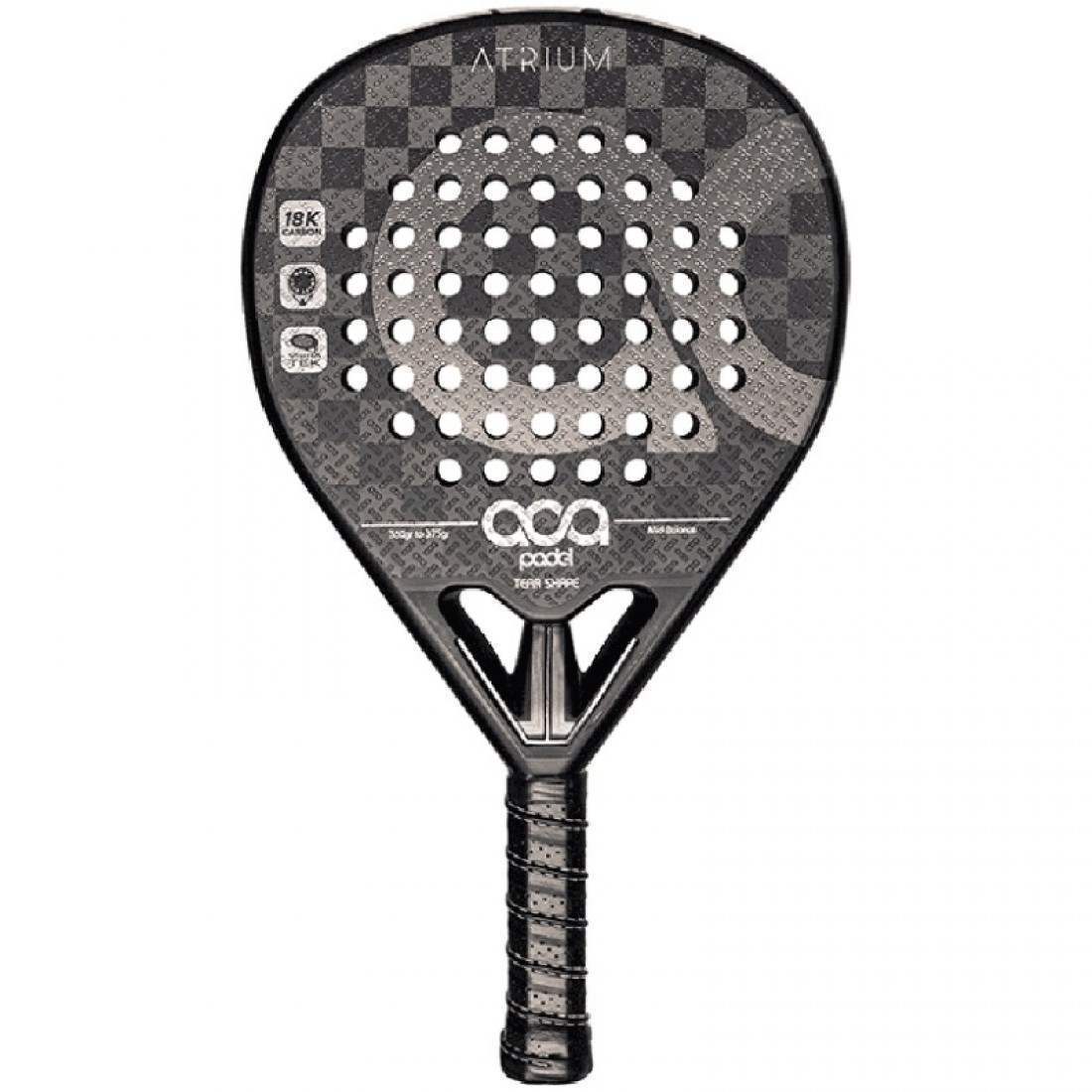 ACA Atrium Nutmeg Padel RacketEquipmentsThe ACA Atrium Nutmeg Padel Racket stands out with its sleek, modern design and superior construction. The 18K carbon fiber faces provide explosive ball output and enhanced durability, while the 100% carbon frame en