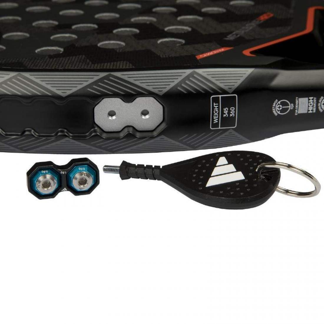 Adidas Ale Galán Metalbone 3.4 2025 RacketEquipmentsDiamond Shape & Head-Heavy Balance: Optimized for offensive play, providing a top-positioned sweet spot for powerful smashes and volleys. Carbon Aluminized 16K Face: Ensures a stiff, durable surface that