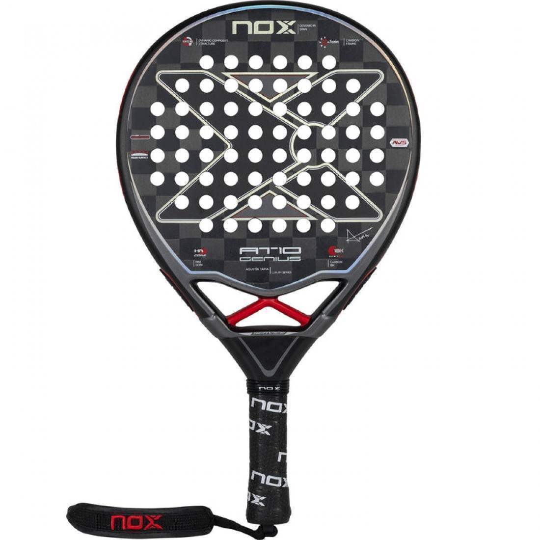 Nox AT10 Luxury Genius 18K 2023 – Agustín Tapia’s Official Padel RacketEquipmentsThe Nox AT10 Luxury Genius 18K 2023 is the official racket of World Padel Tour star Agustín Tapia. Designed for advanced and professional players, it offers a perfect blend o