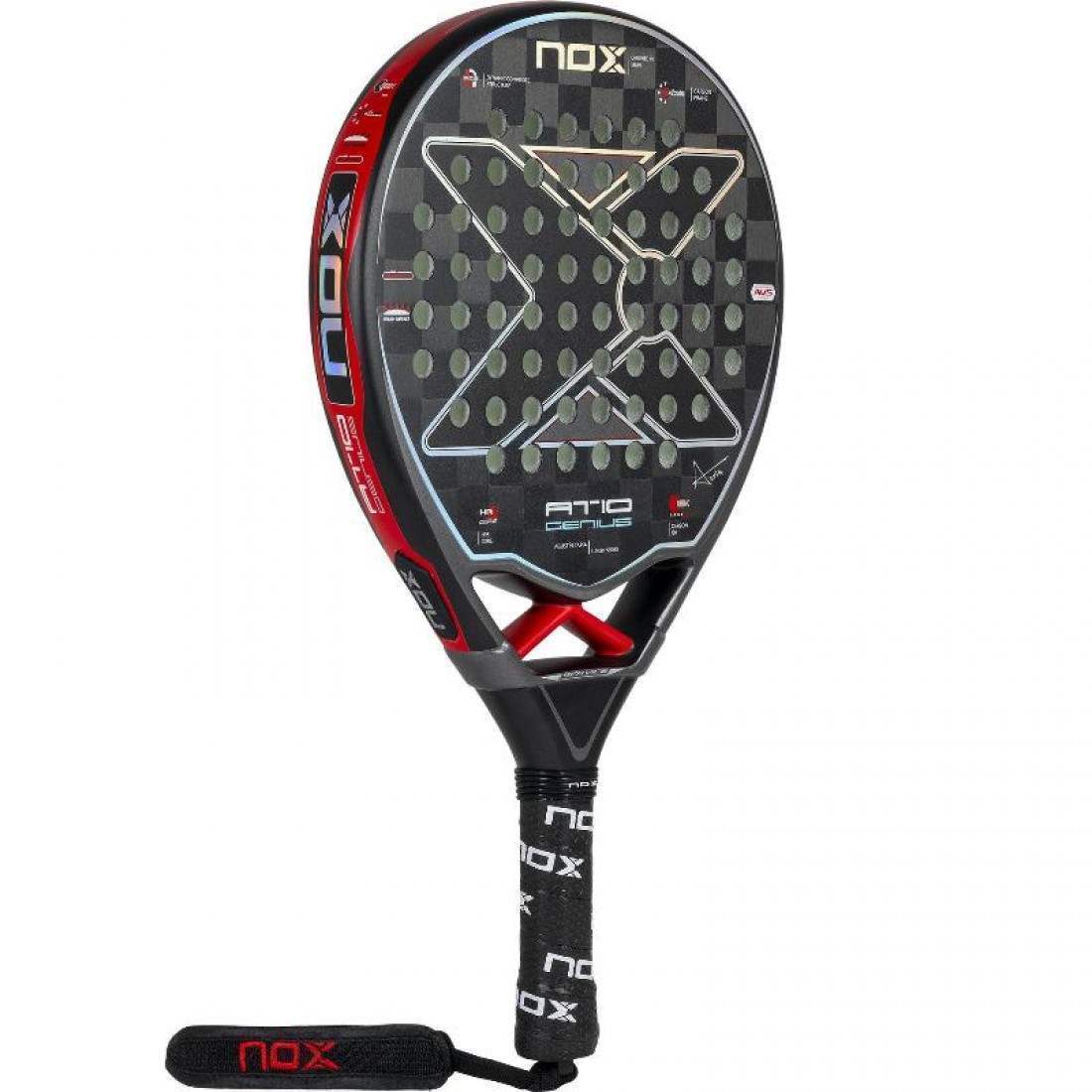 Nox AT10 Luxury Genius 18K 2023 – Agustín Tapia’s Official Padel RacketEquipmentsThe Nox AT10 Luxury Genius 18K 2023 is the official racket of World Padel Tour star Agustín Tapia. Designed for advanced and professional players, it offers a perfect blend o