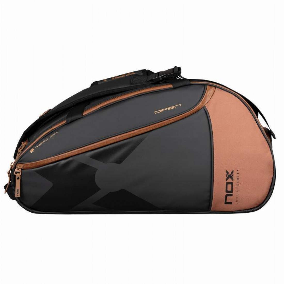 Paletero Nox AT10 Luxury Open Series – Black/BrownEquipmentsMeet the Nox AT10 Luxury Open Series racket bag—a sleek and functional essential for UAE-based padel enthusiasts. Designed to blend sophistication and utility, this bag features a spacious main c