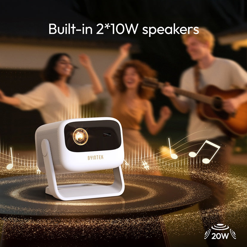 Byintek UFO U90 Max GTV Projector – 700 ANSI, 20800mAh, 1080p 4K, Android 11, Gimbal Stand, 2×10W