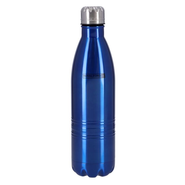 Royalford Vacuum Bottle, Double Wall Stainless Steel Bottle, RF5770BL | 750ml Water Bottle | Leak-Resistant Sports Drink Bottle | Vacuum Insulation Bottle for Indoor/Outdoor Use (Blue)