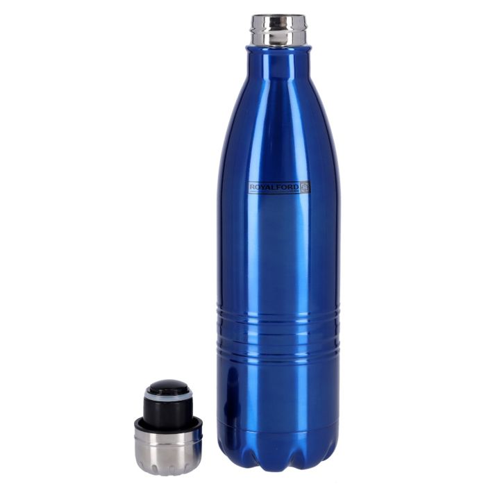 Royalford Vacuum Bottle, Double Wall Stainless Steel Bottle, RF5770BL | 750ml Water Bottle | Leak-Resistant Sports Drink Bottle | Vacuum Insulation Bottle for Indoor/Outdoor Use (Blue)Sustainable LivingUNIQUE DOUBLE-WALLED DESIGN & PREMIUM STAINLESS STEEL