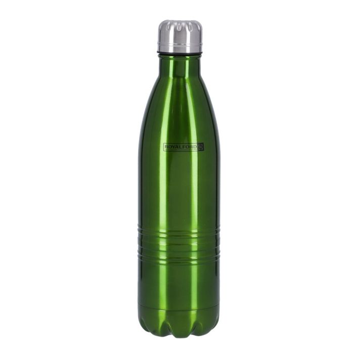Royalford Vacuum Bottle, Double Wall Stainless Steel Flask, RF5770GR | 750ml Hot & Cold Leak-Resistant Sports Drink Bottle | High Quality Vacuum Bottle for Indoor/Outdoor Use (Green)Sustainable LivingUNIQUE DOUBLE-WALLED DESIGN & PREMIUM STAINLESS STEEL -