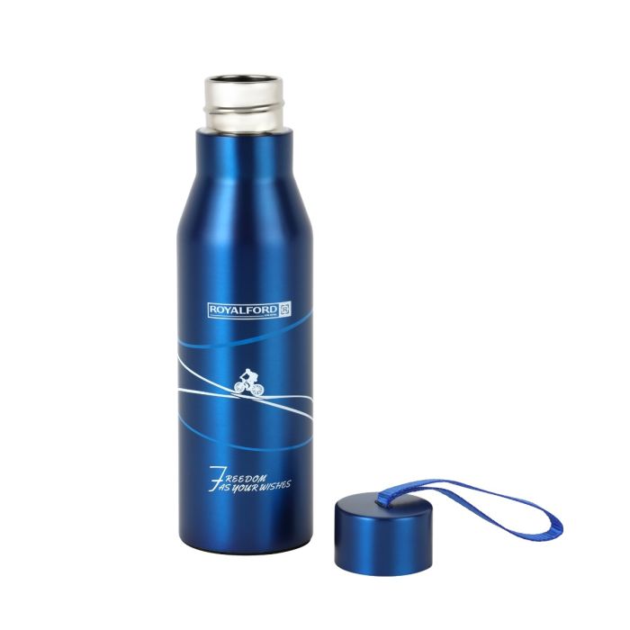 Royalford RF6606 720ml Stainless Steel Vacuum Bottle - Double Flask & Water Bottle | Hot & Cold Leak-Resistant Lid with Hanging Loop | High-Quality Vacuum Insulation Bottle for Indoor Outdoor UseKitchen StorageELEGANT DESIGN – This Royalford bottle has de