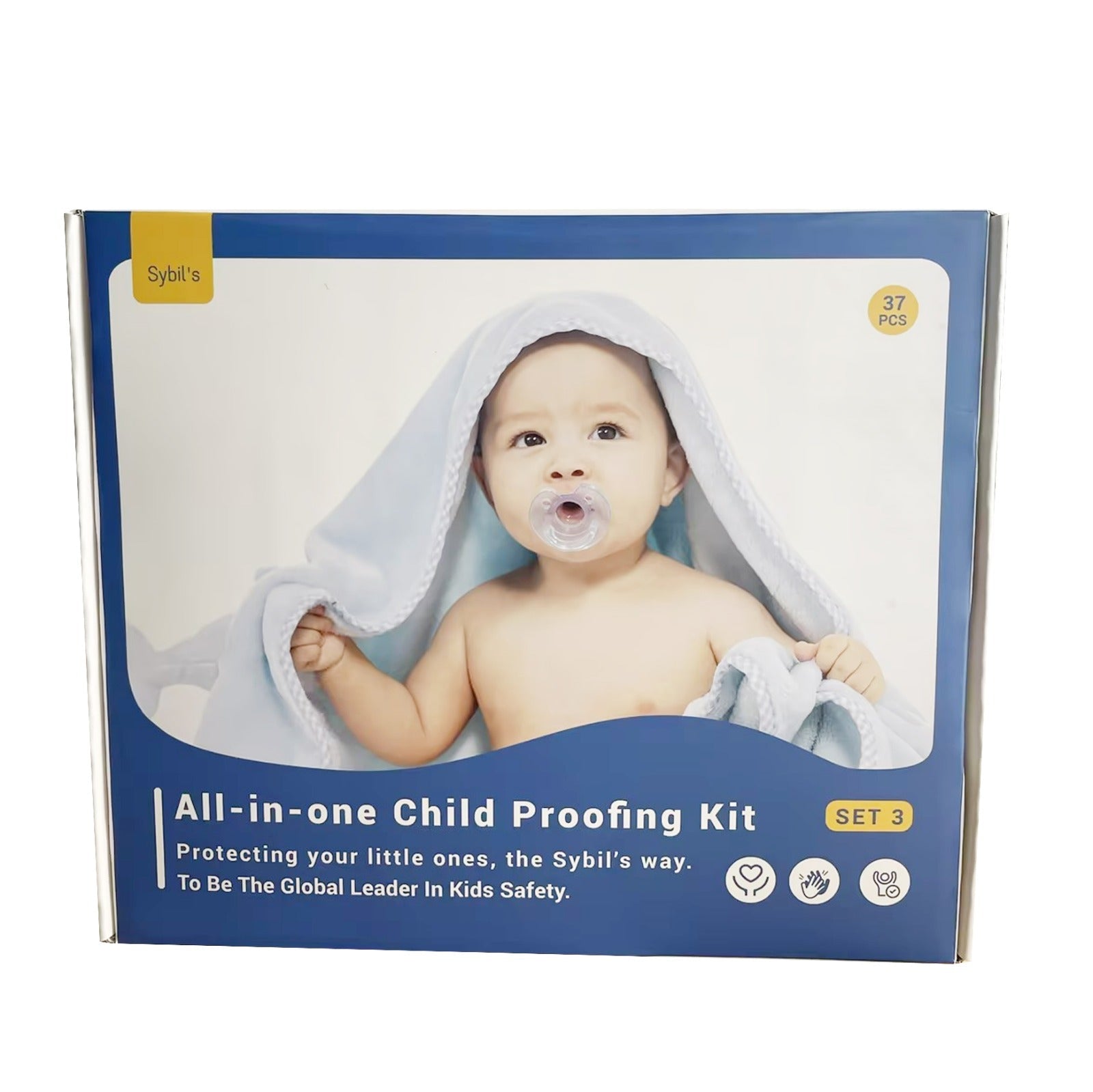 Sybils All in 1 Child Proofing Kit Set 337 PCS COMPLETE VALUE KIT - One compact package contains 5 kinds of baby proofing essentials. Improved appliance' stickiness by using a new generation of reinforced genuine 3M adhesive tape, which can adapt to vario