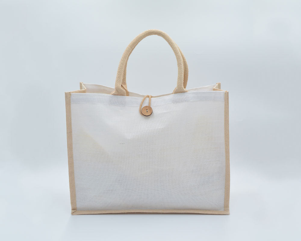 Eco Greeni Laminated Juco Bag 42W X33H - 100 PcsSustainable LivingJUCO bags are made from a unique blend of very strong jute and fine cotton which make these bags strong and durable. The sleek surface provides the perfect background for your branding purp