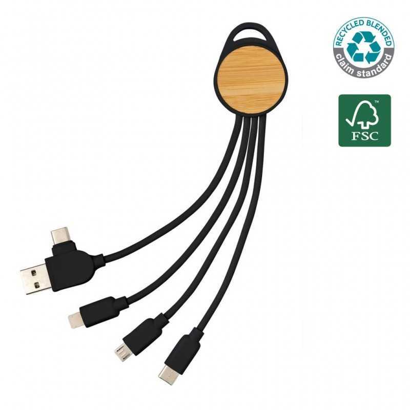 SULZA CHANGE Collection RCS Recycled 6-in-1 Multi Cable – Eco-Friendly Fast Charging & Data Transfer Cable