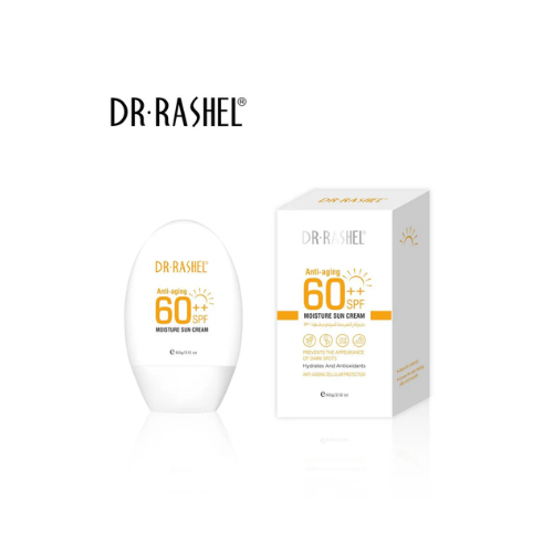 DR. RASHEL Anti-Aging Moisturizing Sunscreen Cream SPF 60++ White 60gPersonal Care🌞 Broad Spectrum Protection: SPF 60++ shields against harmful UVA and UVB rays, preventing sunburn and premature aging. 🧴 Anti-Aging Formula: Enriched with antioxidants to
