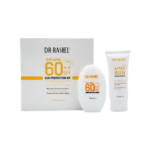 DR. RASHEL Anti-Aging 60++ SPF Sun Protection Kit 60gPersonal Care🌞 Broad Spectrum SPF 60++ Protection: Shields against harmful UVA and UVB rays, preventing sunburn and premature aging. 💧 Moisturizing Formula: Hydrates the skin, maintaining moisture bal