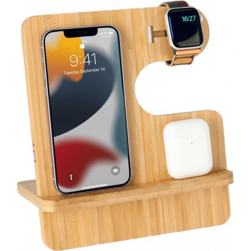TRABEN 3-in-1 Wireless Charging Station – Fast Charging Dock for Smartphone, Smartwatch & Earbuds