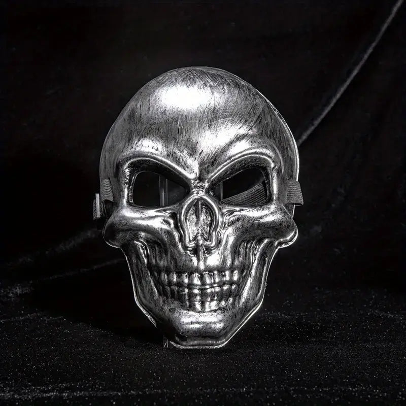 White Ghost Skull Mask Halloween Horror Golden And Silvery 