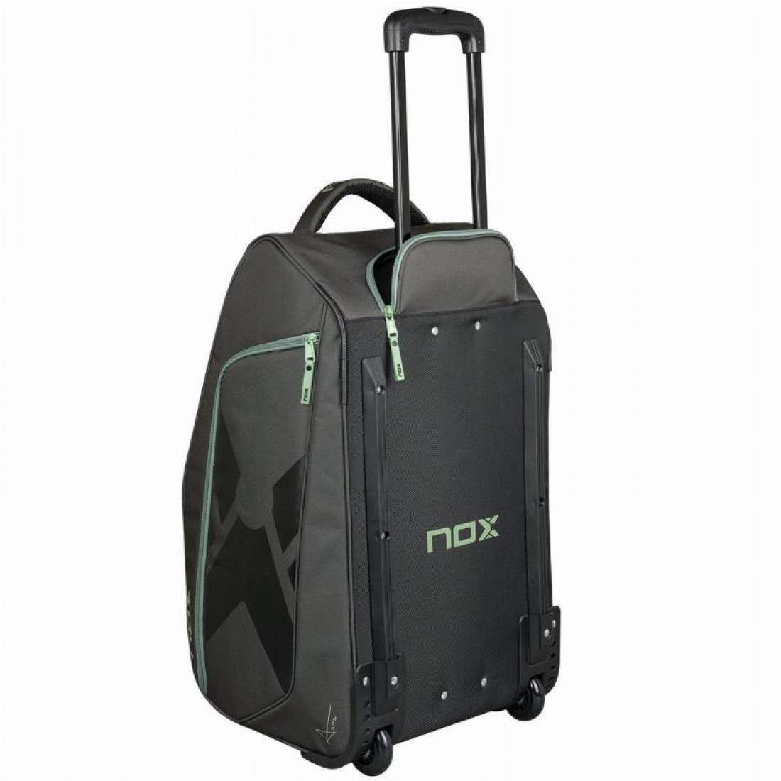 Nox AT10 Competition Trolley Bag (Black/Green)EquipmentsMeet the Nox AT10 Competition Trolley Bag—a premium, tour-ready essential crafted for UAE padel enthusiasts who demand both performance and convenience. Designed to roll with ease via its rugged whee