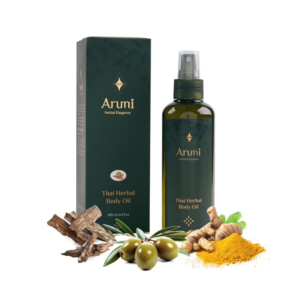 ARUNI Thai Herbal Body Oil 200 mlPersonal CareA luxurious natural skincare range formulated with Thai herbal extracts and essential oils. Aruni is the natural choice for skincare. Our formula optimizes hydration and nourishes the skin producing a radiant