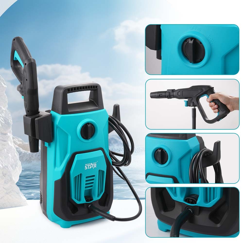 Winning Star 90BAR Portable High Pressure Car Washer MachineCar CareIntroducing the Winning Star 90BAR Portable High Pressure Car Washer Machine - a compact, electric device that effortlessly cleans cars with an impressive operational pressure of up to 60