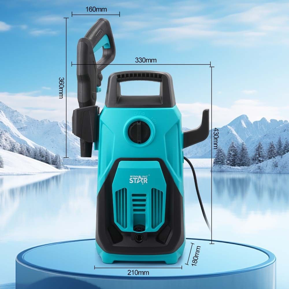 Winning Star 90BAR Portable High Pressure Car Washer MachineCar CareIntroducing the Winning Star 90BAR Portable High Pressure Car Washer Machine - a compact, electric device that effortlessly cleans cars with an impressive operational pressure of up to 60