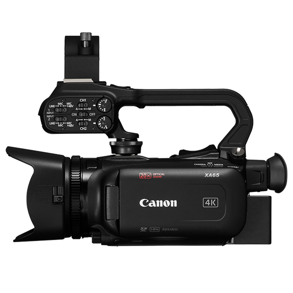 Canon XA65 Pro Camcorder 1/2.3” 4K UHD CMOS Sensor, 20x Optical Zoom, 800x Digital Zoom, Image Stabilization, 3G-SDI, HDMI, USB Live Streaming, Time Stamp On-Screen Display Recording, XLR Audio InputsCamerasShoot, record, document, stream. Compact profess