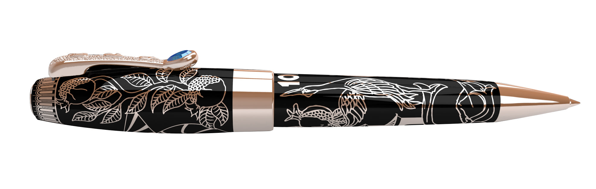 Montegrappa Standard Edition Erebouni “KRAGAN” PenCollectiblesThe Erebouni KRAGAN (the Armenian word for Literary) an unlimited edition of fountain pen, rollerball, and ball pen in black etched resin with Rose Gold trim. Design in the wake of the classic