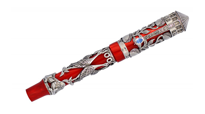 Montegrappa Limited Edition HAVERJ Roller PenCollectiblesErebouni: Rebirth Towards EternityThe exquisite collection, “Haverj”, Fountain pen or Roller in Red resin and sterling silver. The resin barrel is embellished by deep-relief engraving with the Armen