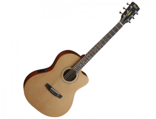 Cort JADE1E-OP Acoustic-Electric Guitar With BagMusical InstrumentsWith its distinctive graphics and special colors, the Jade1E not only looks pretty, but delivers a great balanced sound and easier playability with a thinner neck and deeper cutaway for ex