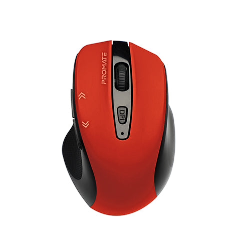 Promate 1600DPI Wireless Mouse, Portable 2.4Ghz Precision Tracking EZGrip™ Ergonomic Mouse with 10m Range, Nano USB Receiver, Adjustable DPI Switch and 6 Programmable Buttons for MacBook, Asus, Hp, Sony, Cursor