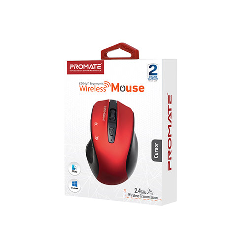 Promate 2.4G Wireless Mouse, Portable Optical Tracking Mouse with Mini USB Receiver, 800/1200/1600 DPI Switch, 10m Working Range and 6 Programmable Buttons for iMac, MacBook, Alienware, ASUS, Slider