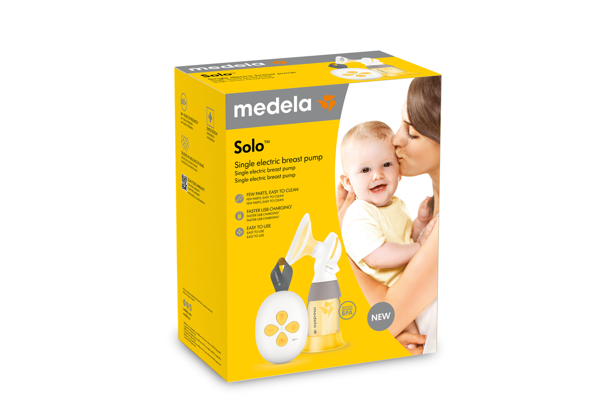 Medela Solo – Single Electric Breast PumpNursing & FeedingMedela’s Swing Flex breast pump has been reborn as Solo. Solo is a compact, effective and easy-to-use single electric breast pump with a rechargeable built-in battery, 2-phase Expression® technolog