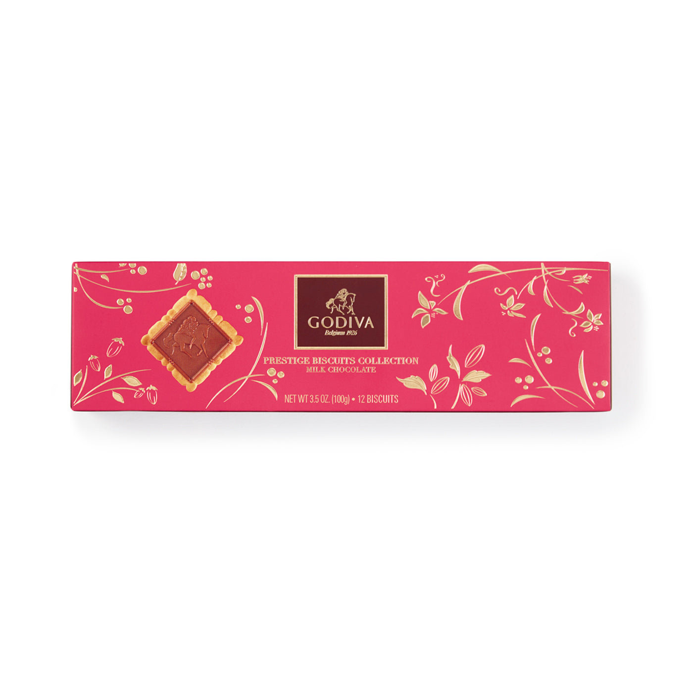 Godiva Milk Chocolate Biscuit - 12 PCSSweetsThe Prestige Biscuits Collection is a luxurious assortment enriched with indulgent GODIVA chocolate and created with exquisite European craftsmanship. Paired with a cup of GODIVA's exquisite flavoured coffees, i