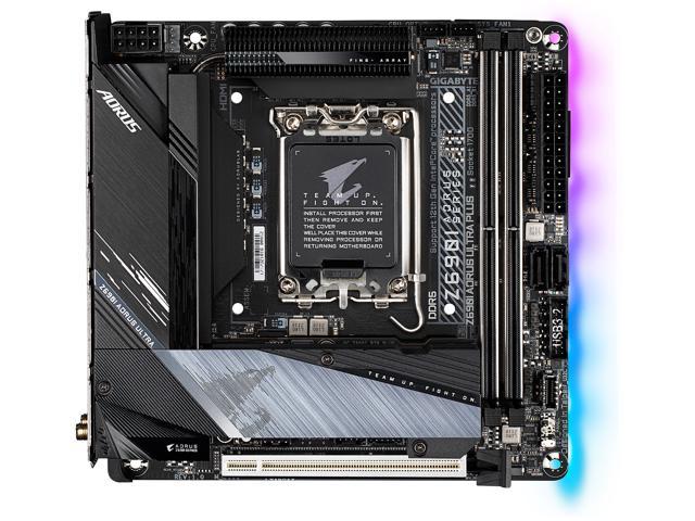 GIGABYTE Z690I AORUS ULTRA PLUS LGA 1700 Intel Z690 Mini-ITX Motherboard with DDR5, Dual M.2, PCIe 5.0, USB 3.2 Gen2X2 Type-C, Intel WiFi 6E DCT, Intel 2.5 GbE LANShips 7-10 working days Intel LGA 1700 Socket: Supports 12th Gen Intel Core Series Processor